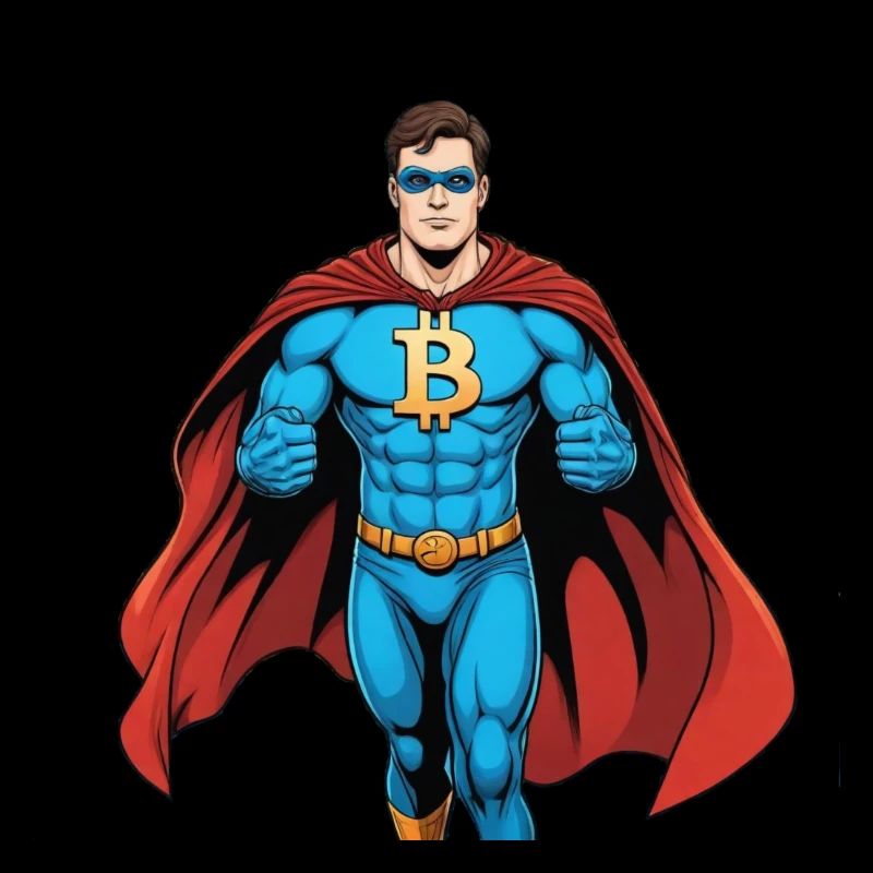 bitcoin superhero comic style