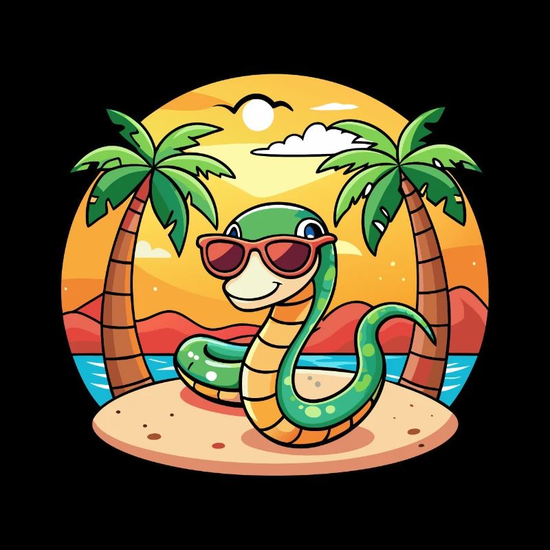 Lunettes de soleil de plage d’été de dessin animé drôle de serpent