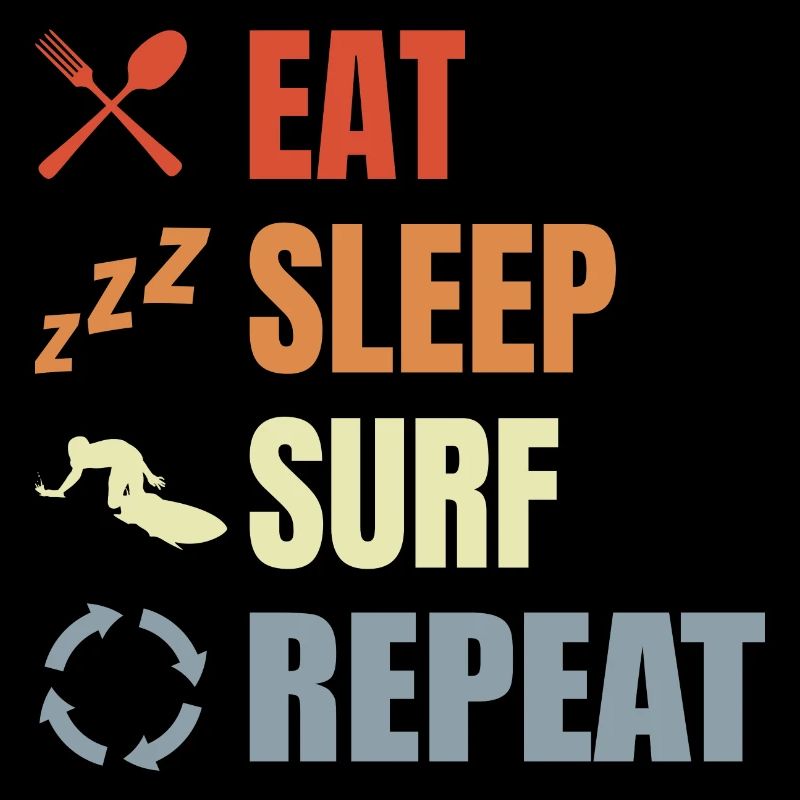 Manger Dormir Surfer Répéter
