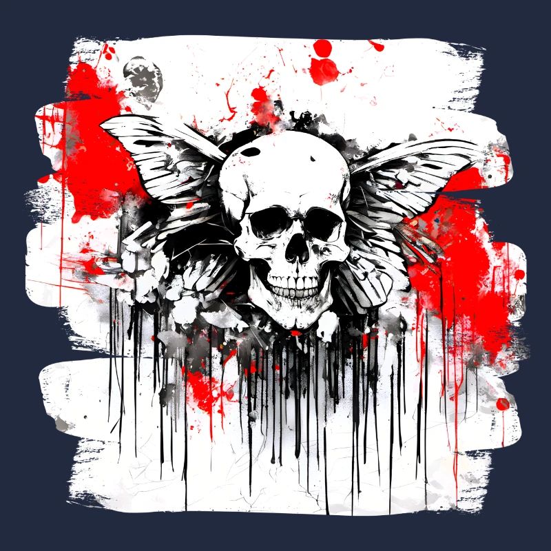 Skull Splash Trash Polka Tattoo