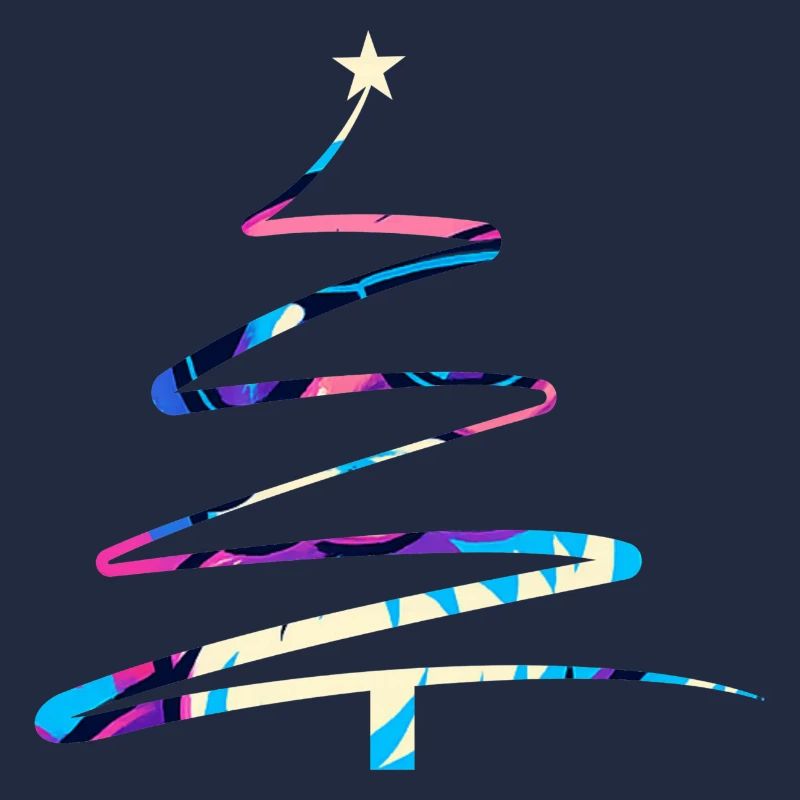Weihnachtsbaum One-Line Design – Modern & Bunt