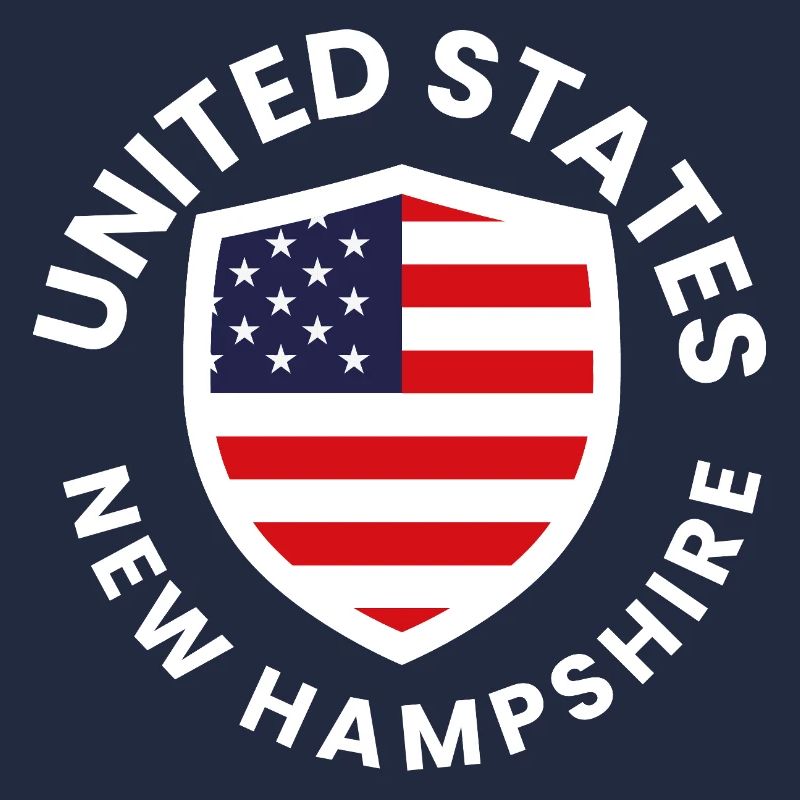 New Hampshire Shield with American Flag
