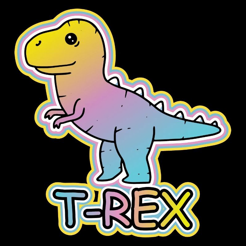 Pastel T-Rex Cartoon Design