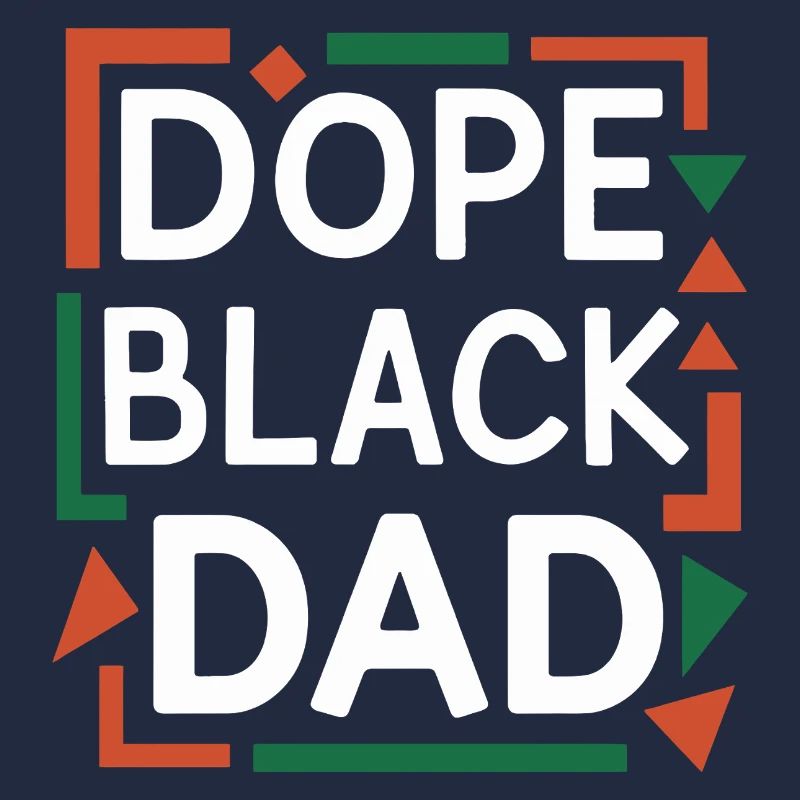 Bold Black Dad Graphic Design T-Shirt