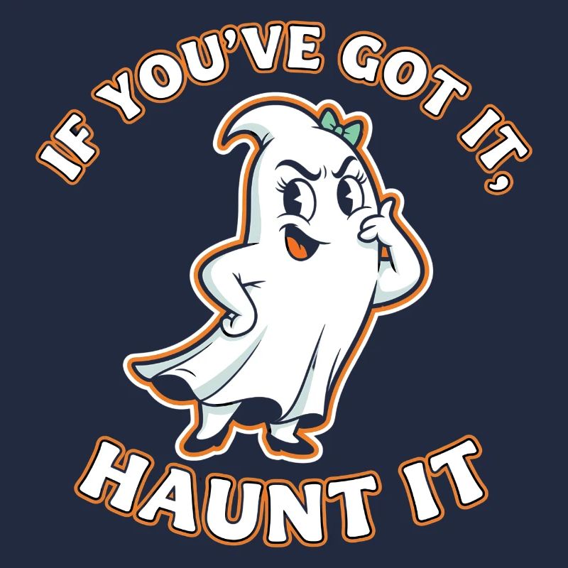 Playful ghost motif with saying