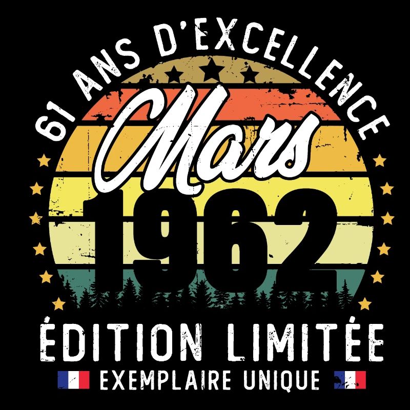 Vintage Cadeau Anniversaire 61 Ans Mars 1962