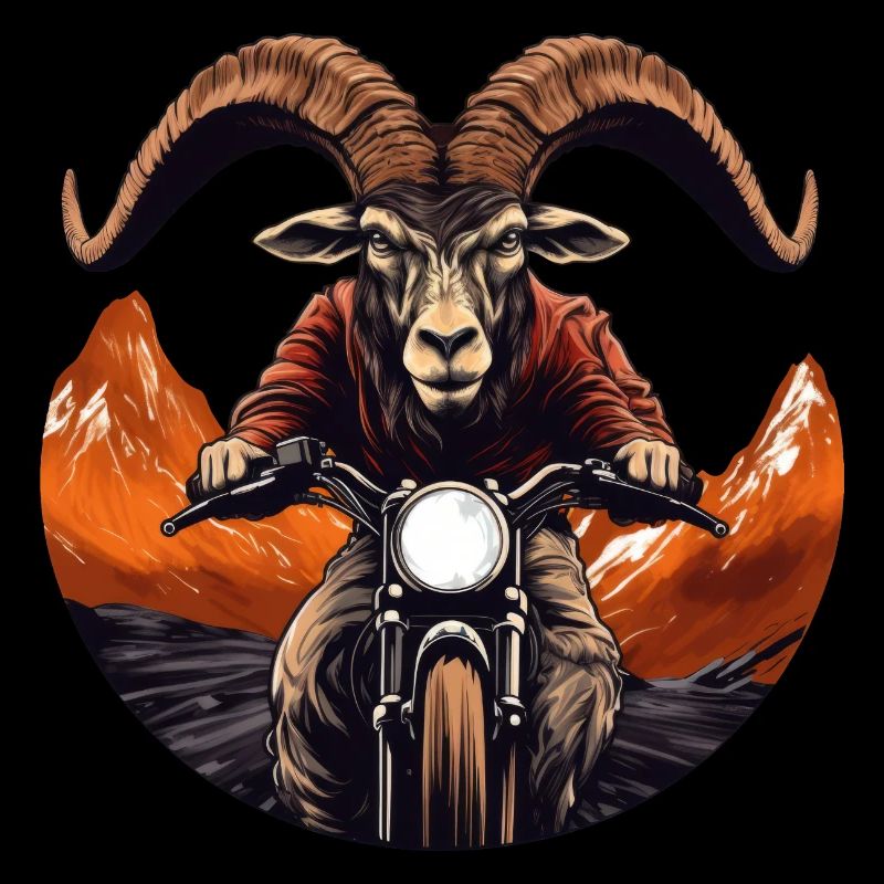 Steinböcke Motorradfahrer / Motorrad Steinbock