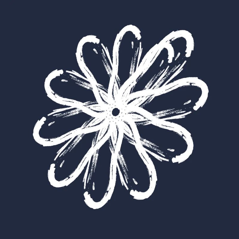 Motif effet bordure fleur blanche