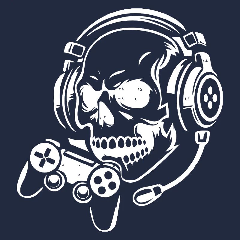 Crâne avec conception de casque de jeu
