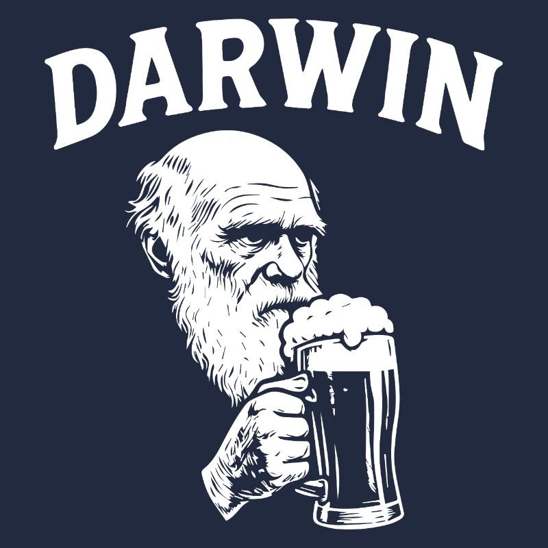 Darwin trinkt Bier
