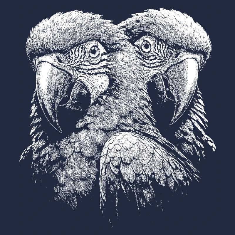 High contrast macaw parrot line style