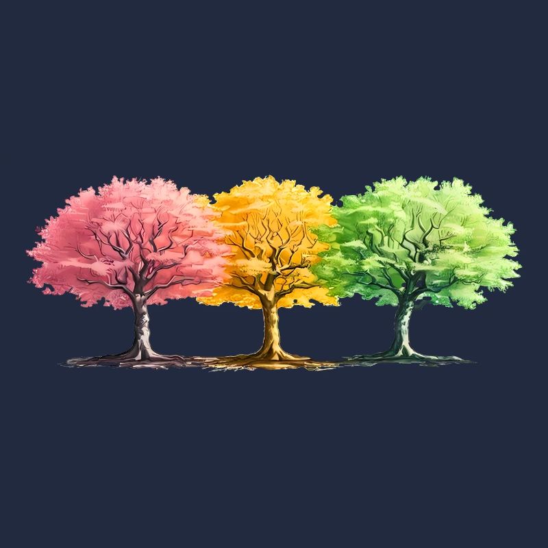 Trees Colorful Fantasy Forest