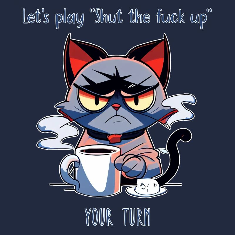 Grim Cat Coffee Sarcasme Dire