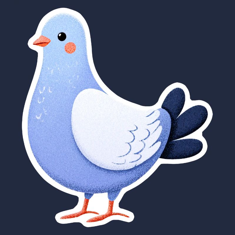 Blue Dove Sticker Illustration