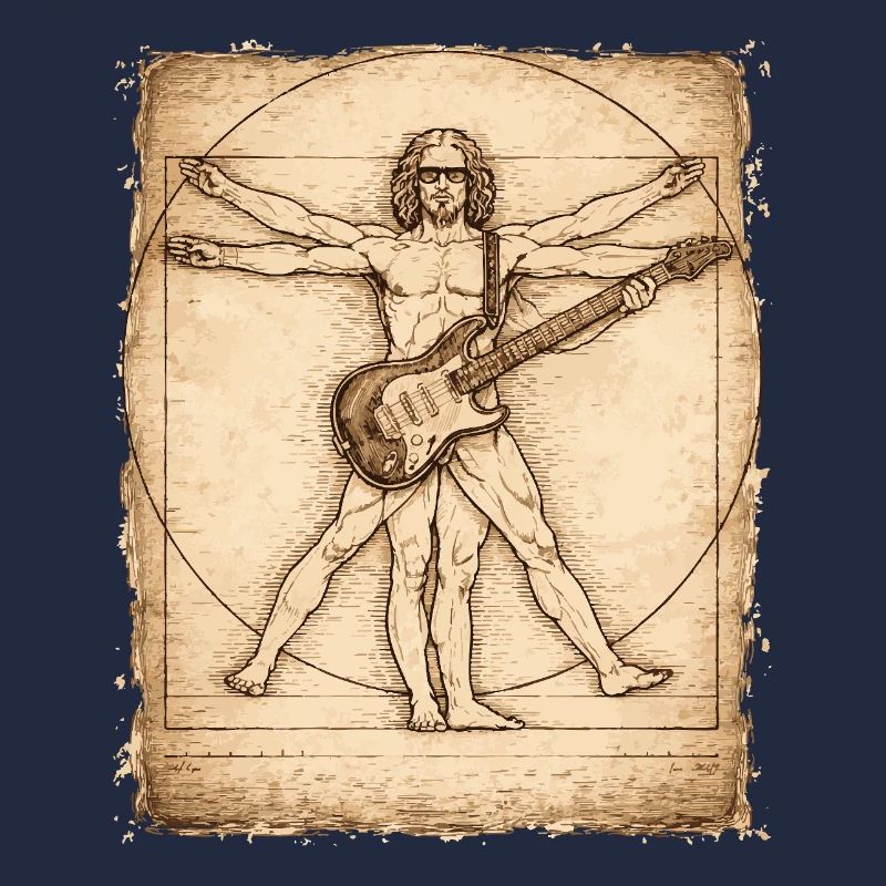Conception du guitariste rockeur Vitruvian