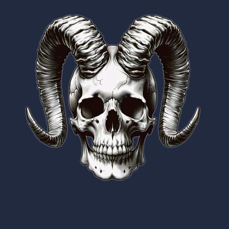 Aries Skull Power Symbol Dark Strength