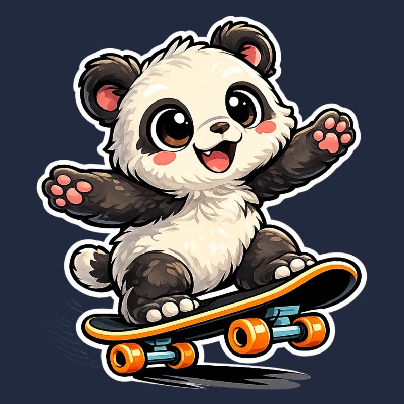 Panda Skateboard Joy