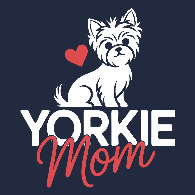 Conception du logo Yorkie Mom Heart