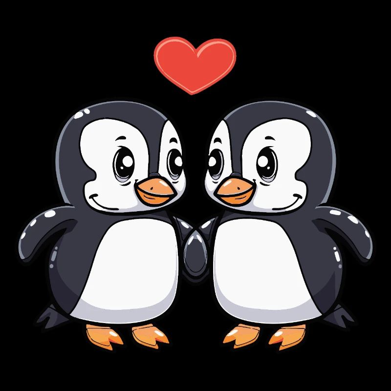 Pinguin Paar Herz