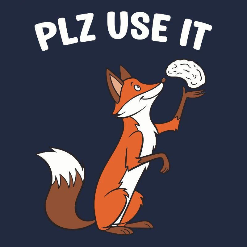A funny fox with the brain plz use it