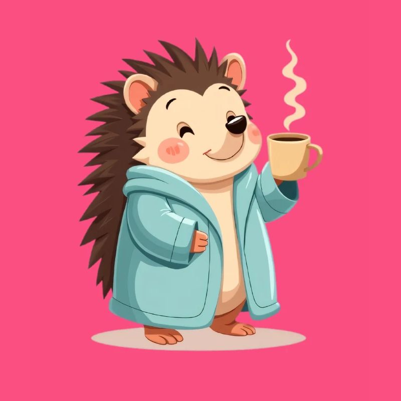 Hedgehog Mit Kaffee Pullover Design