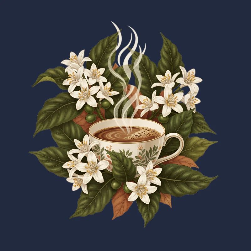Kaffee Tasse Blumen Botanik