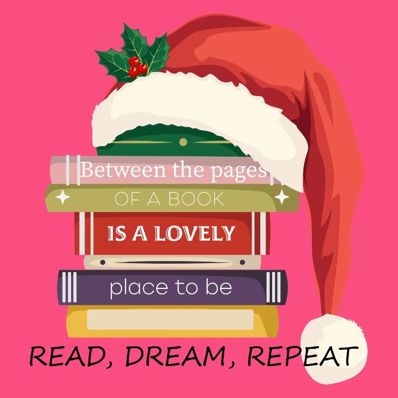 Livre Stack avec chapeau de Noël