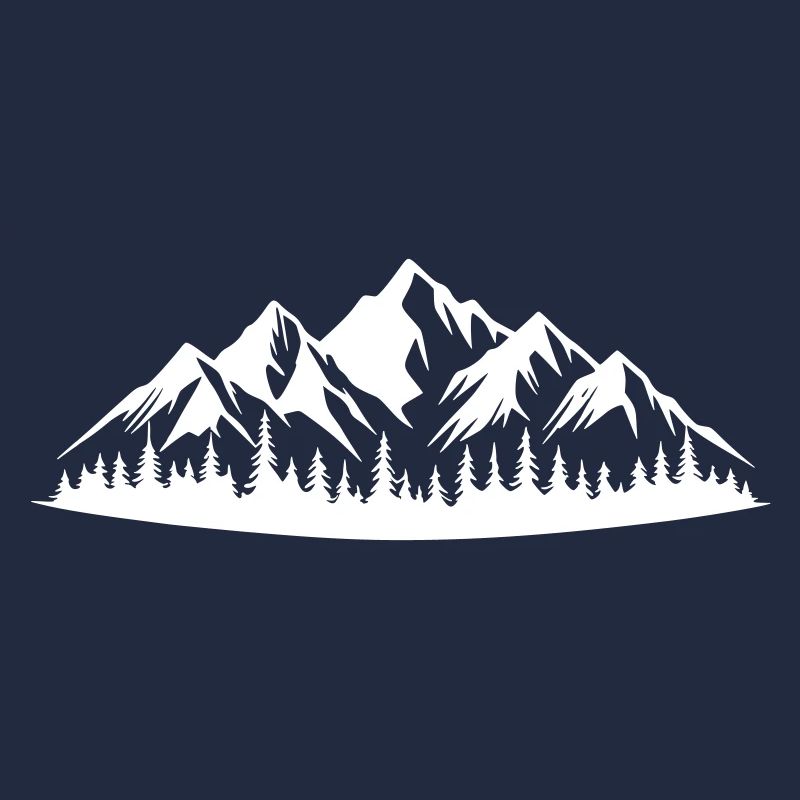 Berge mit Bäumen Vektor