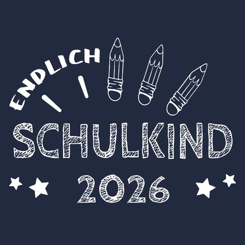 Endlich Schulkind 2026 Kreideschrift Einschulung