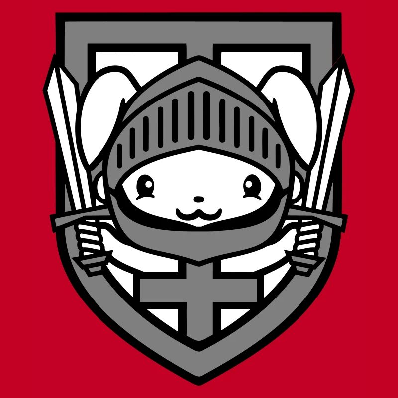 Lapin Chevalier Épée Bouclier Armure Casque Château Héros