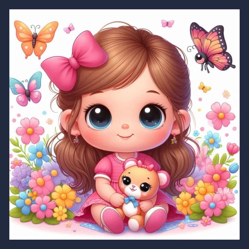 Kleines Mädchen mit ihrer Tigger-Puppe
