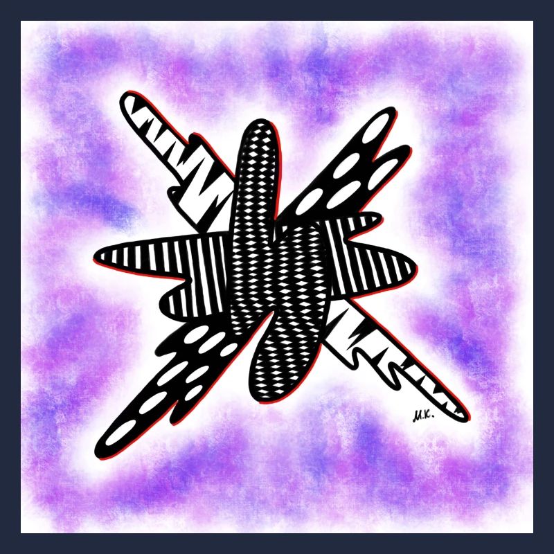 Creative patterned blob on violet