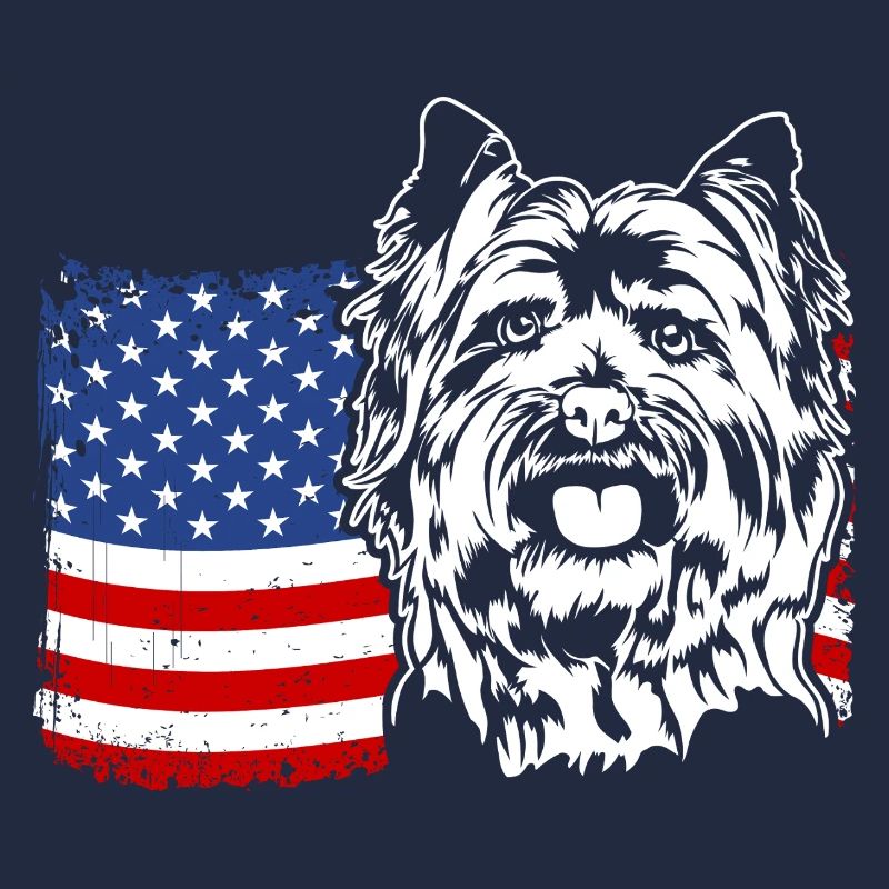 Cairn Terrier US Amérique Drapeau Chiens Chien Wilsigns