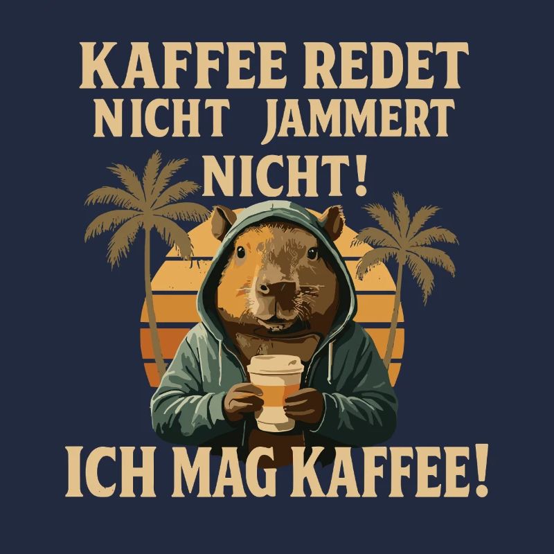 Capybara Coffee Saying Retro