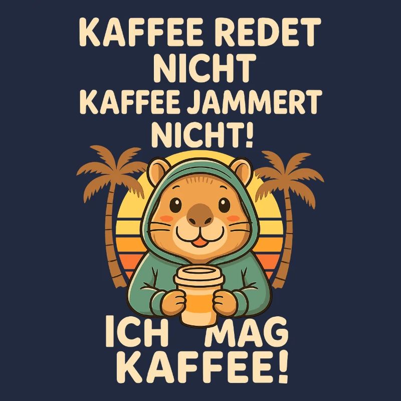 Capybara Kaffee Spruch Sunset