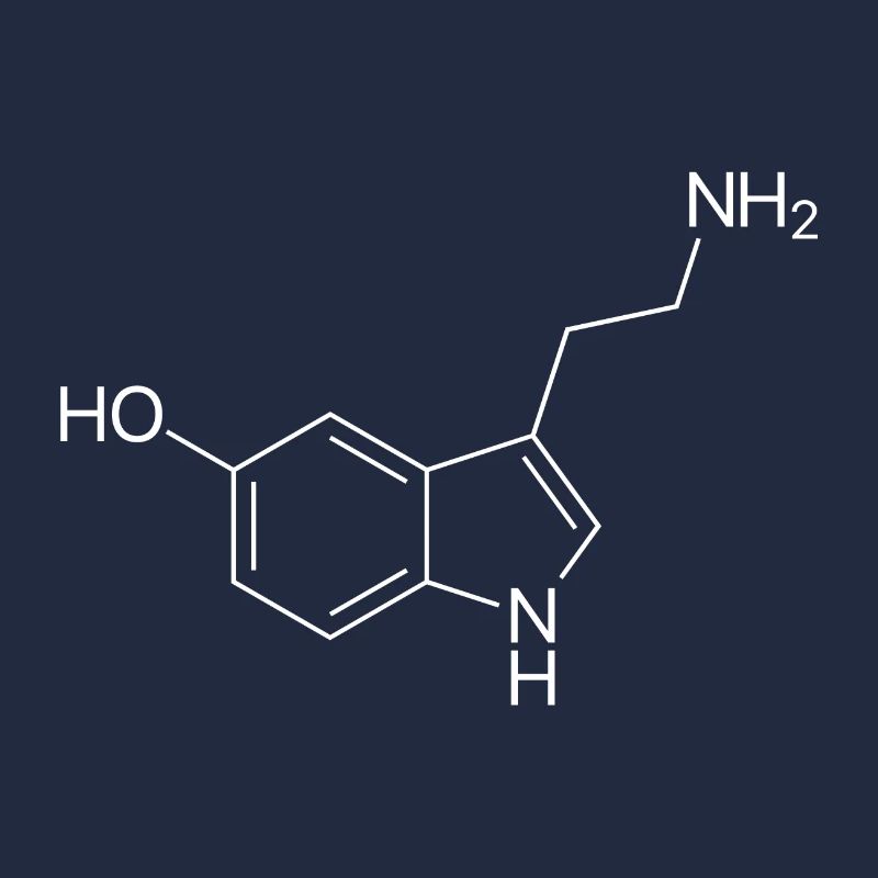 Formule structurelle de la sérotonine - blanc