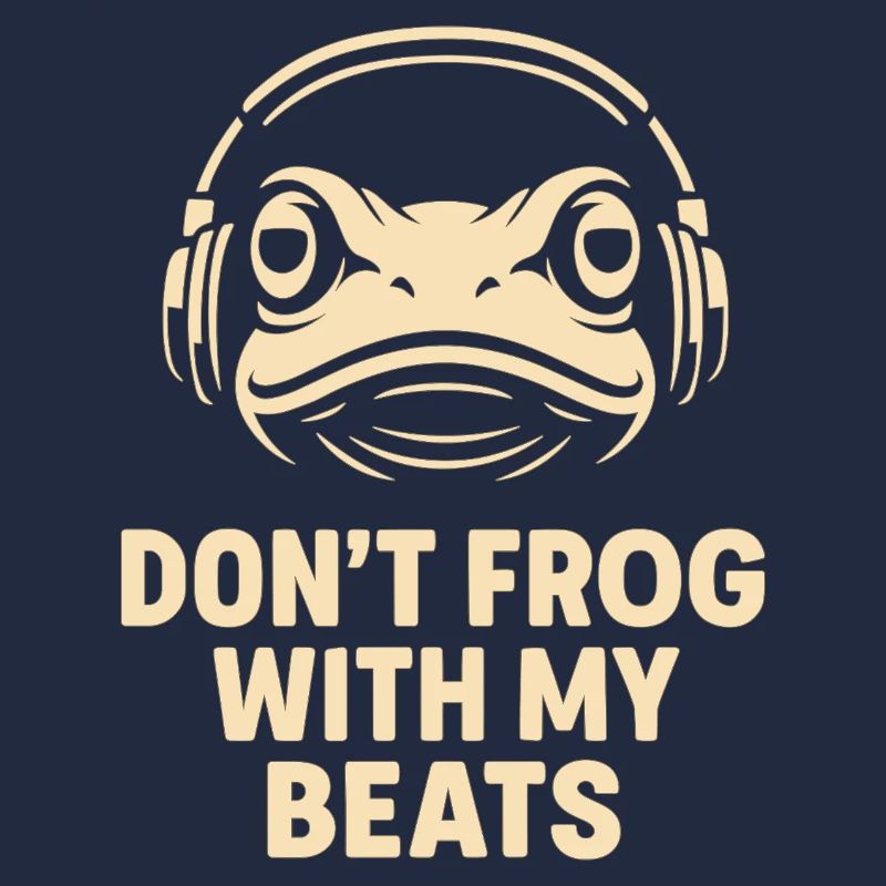 Frosch mit Kopfhörer
