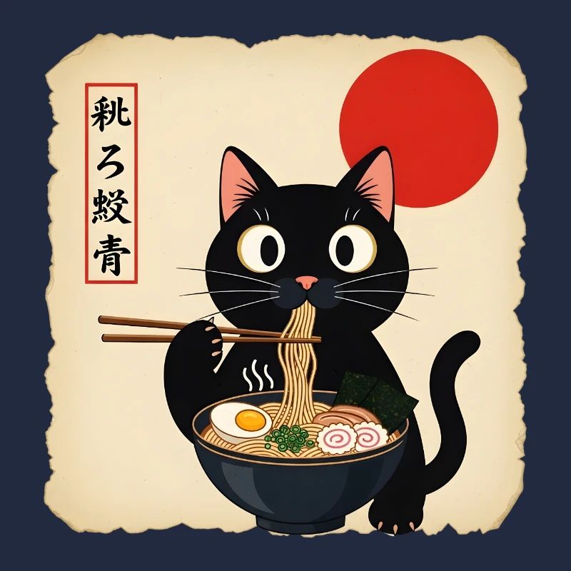 Soupe de chat avec soleil rouge