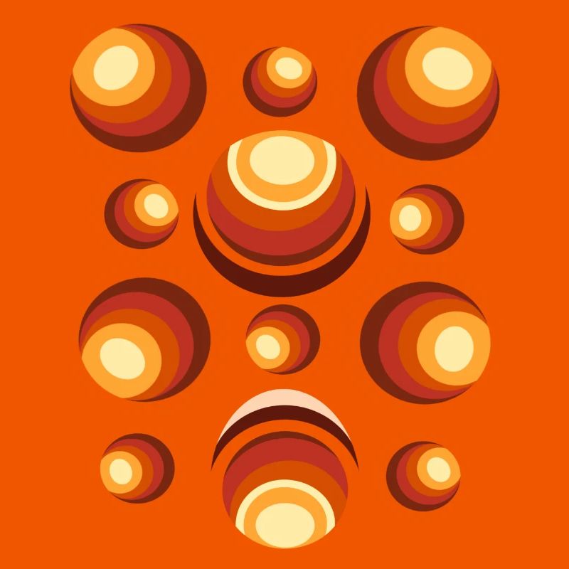 Retro Circle Pattern 70s Crescent