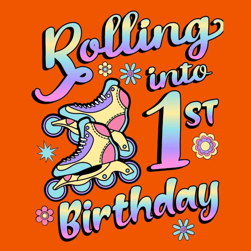 Rolling Into 1st Birthday Roller Skater Inline