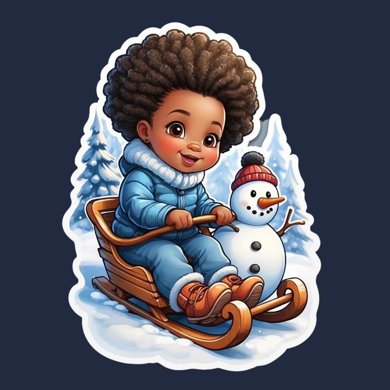 Winterspaß mit Schneemann und Schlitten