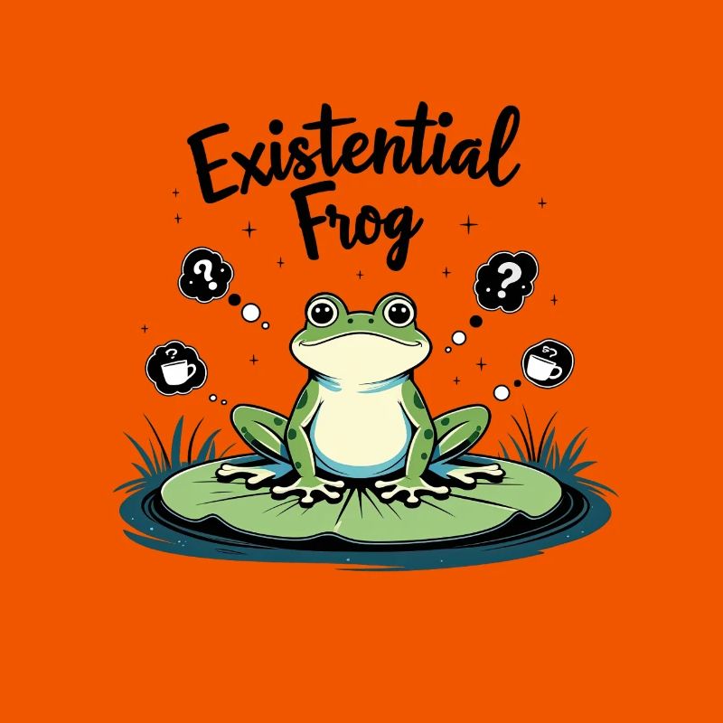 Existential Frog – Funny Brooding Motif