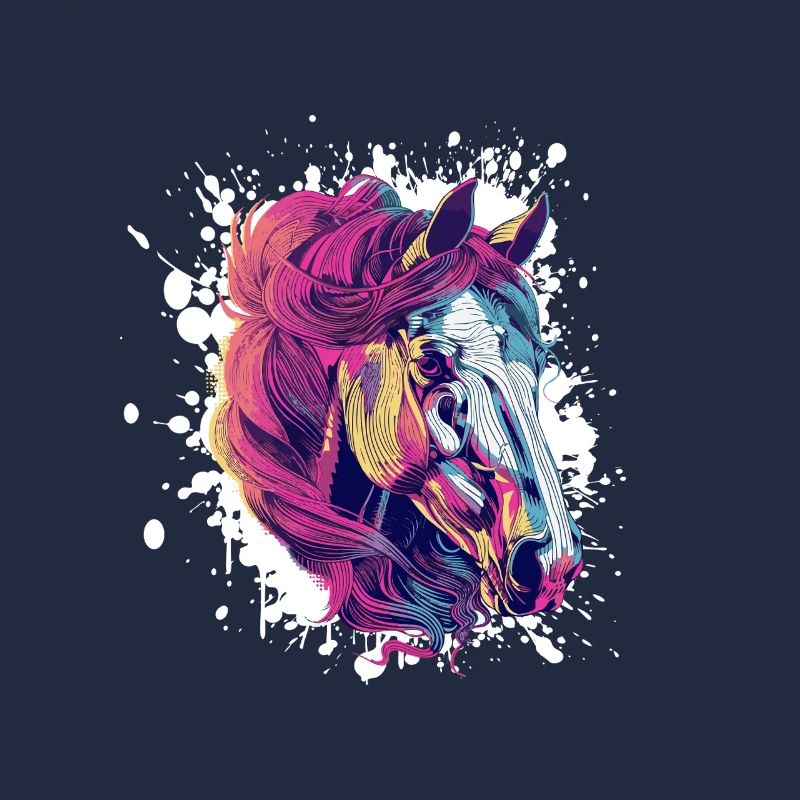 Cheval coloré PopArt Explosion de couleurs