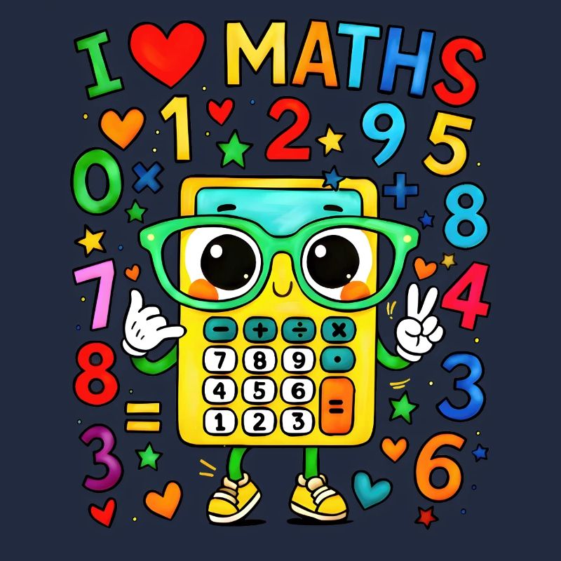 number day Cute Math Calculator with Glasses