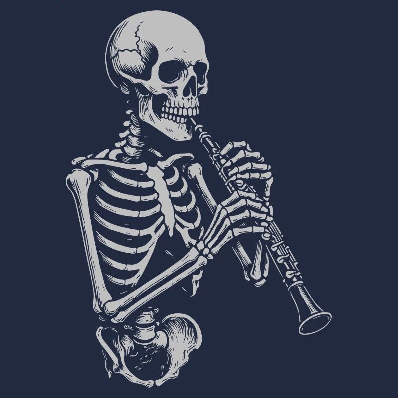 Skeleton Playing oboe