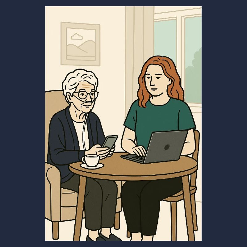 Generations at the table with technology