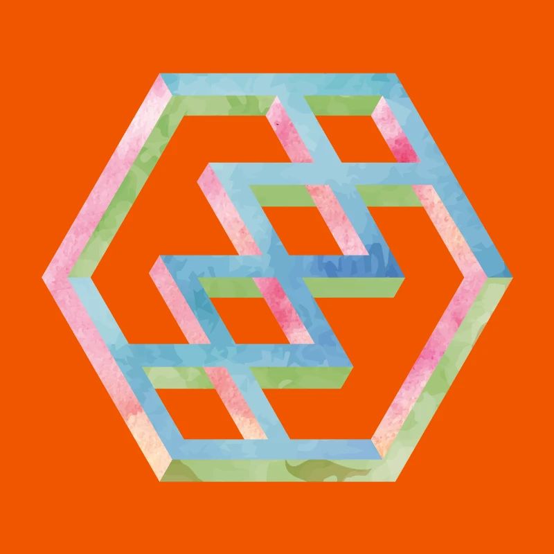 Abstract Colorful Hexagon Pattern