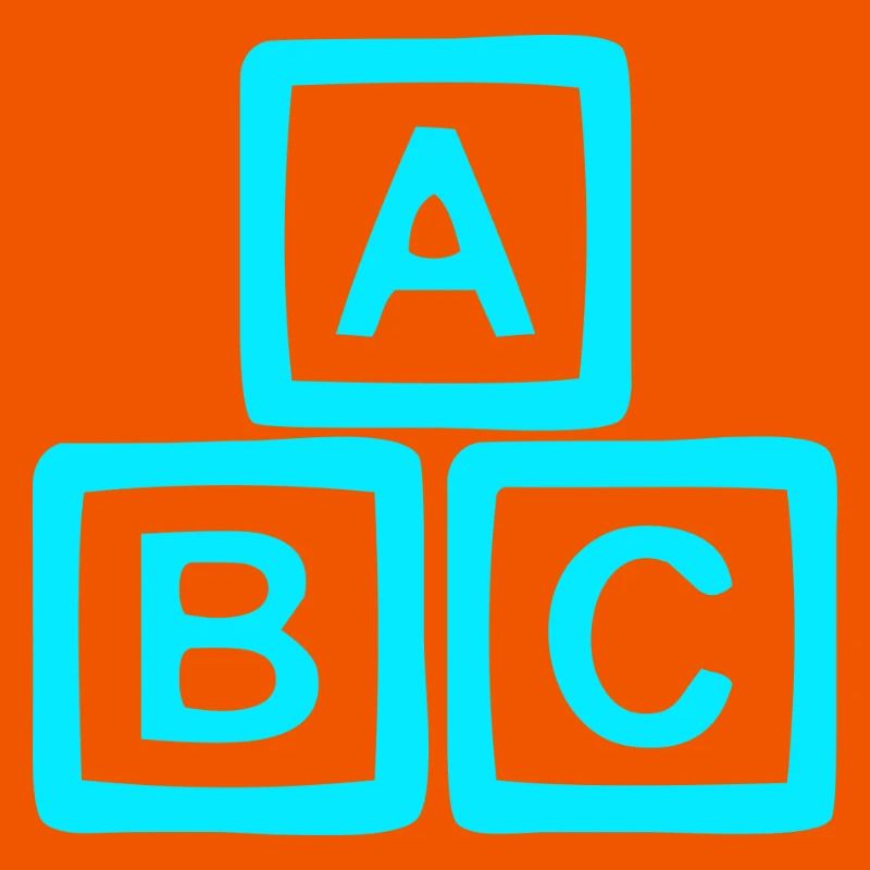 Neon ABC Block Pattern