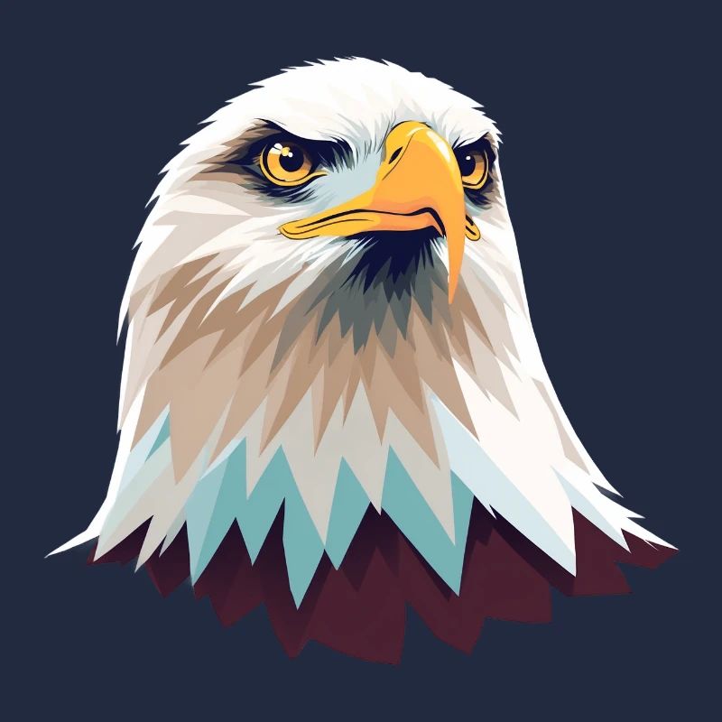 Geometric Eagle Head Illustration