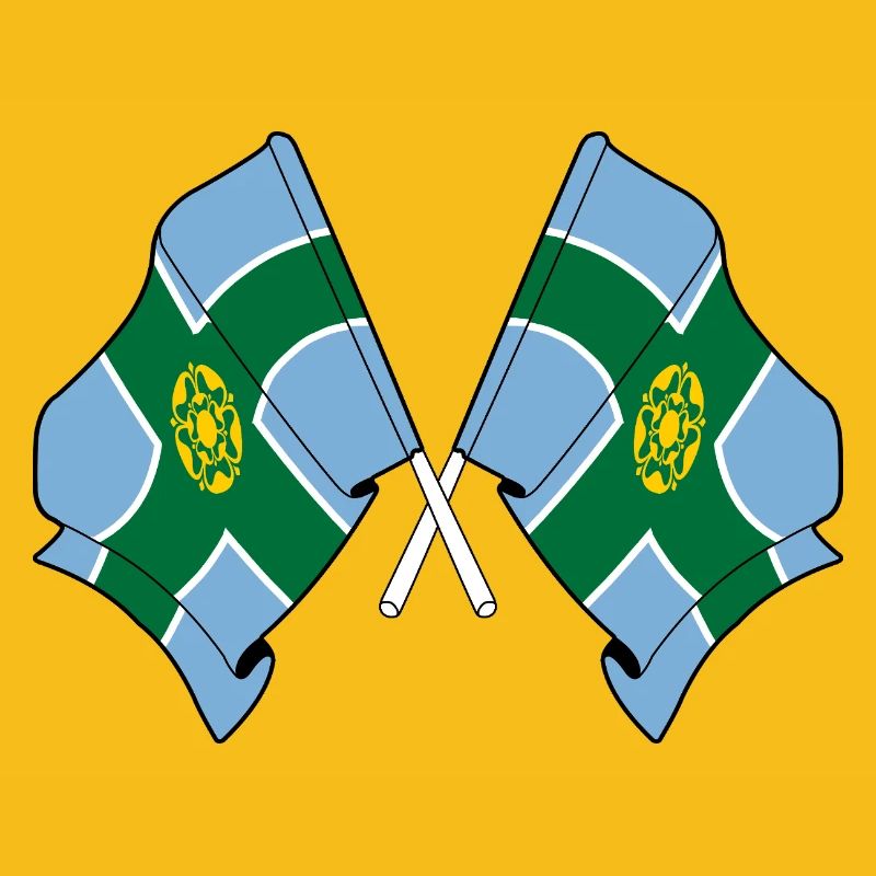 Derbyshire Flags Crossed